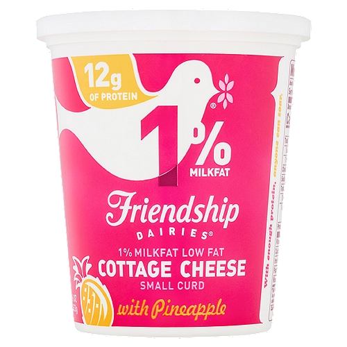 Friendship Dairies 1% Milkfat with Pineapple Small Curd Cottage Cheese, 16 oz