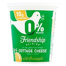 Friendship Dairies 0% Milkfat Small Curd with Pineapple, Cottage Cheese, 16 Ounce