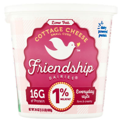 Friendship Dairies Small Curd Everyday Style Low Fat Cottage Cheese, 24 oz