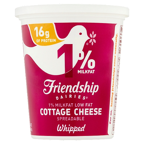 Friendship Dairies 1% Milkfat Low Fat Whipped Spreadable Cottage Cheese, 16 oz