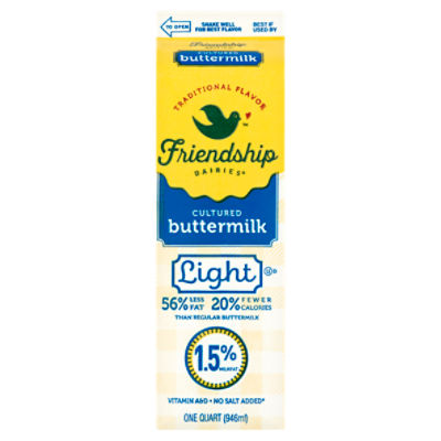 Friendship Dairies Light Cultured Buttermilk, 1 quart