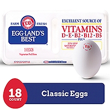 Eggland's Best Classic Extra Large White Eggs, 18 count, 18 Each