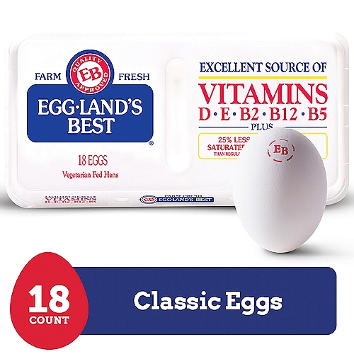 Eggland's Best Classic Extra Large White Eggs, 18 count