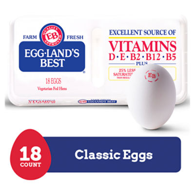 Eggland's Best Classic Large White Eggs, 18 count Price Rite
