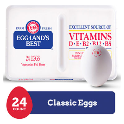 Eggland's Best Classic Large White Eggs, 24 count, 24 Each