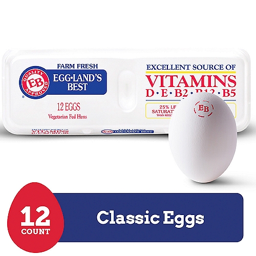 Eggland's Best Classic Jumbo White Eggs, 12 count