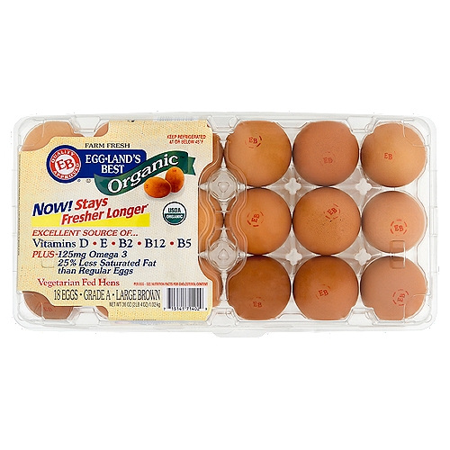 Egg-Land's Best Organic Brown Eggs, Large, 18 count, 36 oz