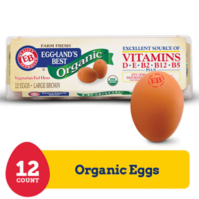 Eggland's Best Eggland's Best 100% USDA Organic Certified Large Brown Eggs, 12 count, 12 Each 