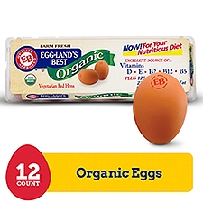 Eggland's Best 100% USDA Organic Certified Large Brown Eggs, 12 count, 12 Each