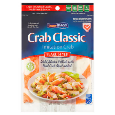 Trans Ocean Flake Style Classic Imitation Crab, 8 oz