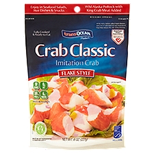 Trans Ocean Crab Classic Flake Style, Imitation Crab, 8 Ounce