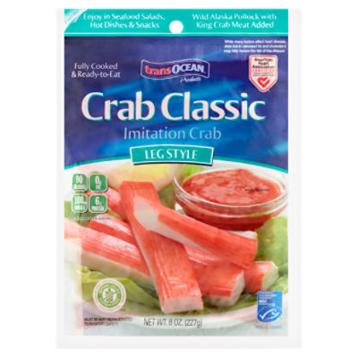 Trans Ocean Crab Classic Leg Style Imitation Crab, 8 oz, 8 Ounce