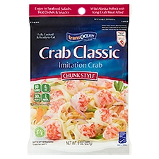 Trans Ocean Crab Classic Chunk Style, Imitation Crab, 8 Ounce