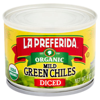 La Preferida Organic Diced Mild Green Chiles, 4 oz