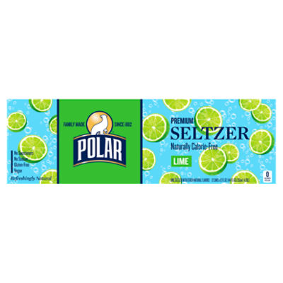 Polar Seltzer Water Lime, 12 fl oz cans, 12 pack