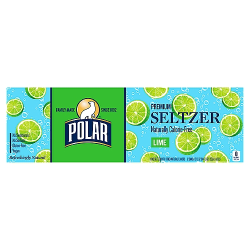 Polar Seltzer Water Lime, 12 fl oz cans, 12 pack