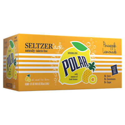 Polar Sparkling Pineapple Lemonade Seltzer'ade, 12 fl oz, 8 count