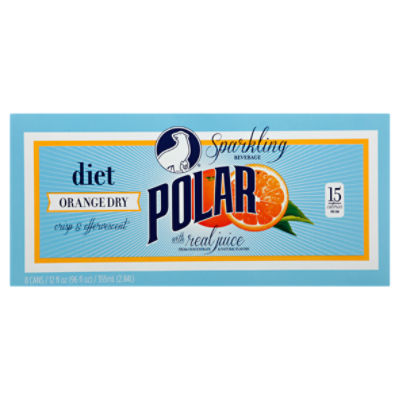 Polar Diet Orange Dry Sparkling Beverage 12 Fl Oz 8 Count Shoprite