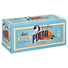 Polar Diet Orange Dry Sparkling Beverage, 12 fl oz, 8 count