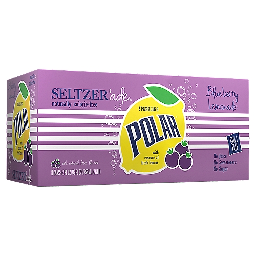 Polar Sparkling Blueberry Lemonade Seltzer'ade, 12 fl oz, 8 count
