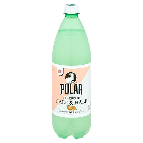 Polar Diet Half & Half Natural Grapefruit & Lemon Flavor Sparkling Beverage, 33.8 fl oz