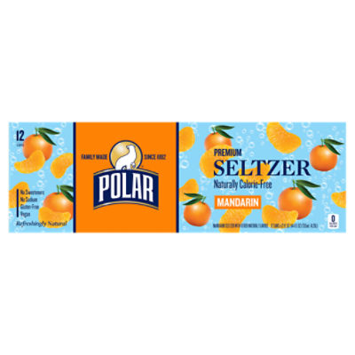 Polar Premium Mandarin Seltzer, 12 fl oz, 12 count