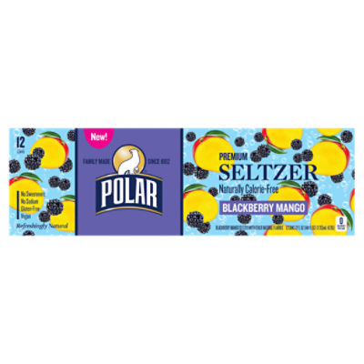 Polar Blackberry Mango Premium Seltzer, 12 fl oz, 12 count
