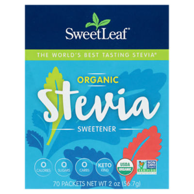 SweetLeaf Organic Stevia Sweetener, 70 count, 2 oz