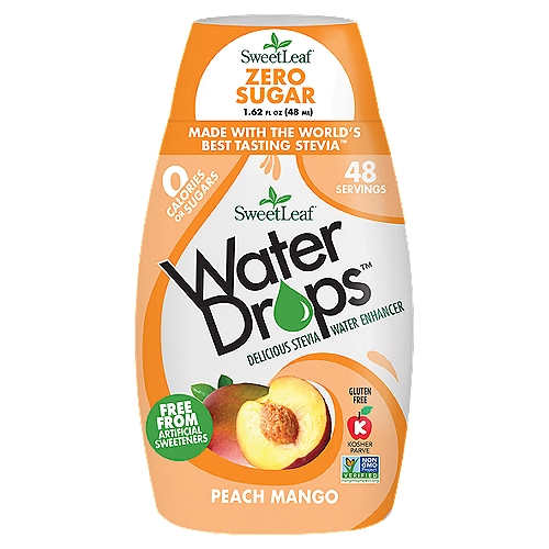 SweetLeaf Water Drops Peach Mango Stevia Water Enhancer, 1.62 fl oz