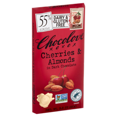 Chocolove Cherries & Almonds in Dark Chocolate, 3.2 oz, 3.2 Ounce