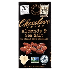 Chocolove Almonds & Sea Salt in Strong Dark Chocolate, 3.2 oz