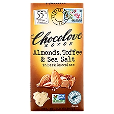Chocolove Almonds, Toffee & Sea Salt, Dark Chocolate, 3.2 Ounce