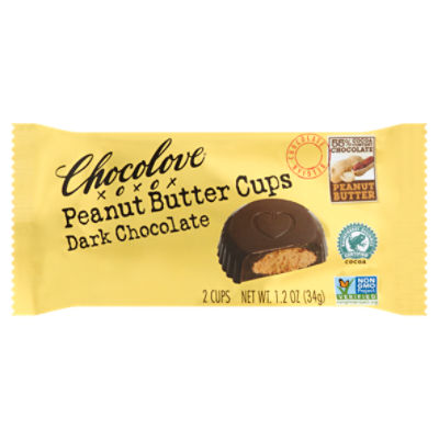 Chocolove Dark Chocolate Peanut Butter Cups, 2 count, 1.2 oz