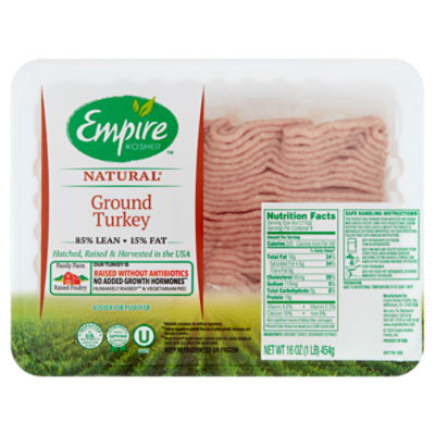 Empire Kosher Natural 85 Lean 15 Fat Ground Turkey, 16 oz