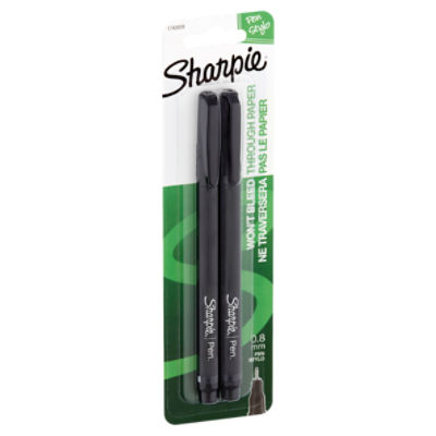 Sharpie Black 0.8mm Pen Stylo, 2 count