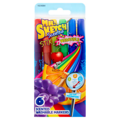 Mr. Sketch Scented Stix Washable Markers, 6 count