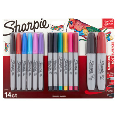 Sharpie Ultra Fine, Fine, Chisel Permanent Marker Special Edition, 14 count