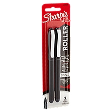 Sharpie 0.5 mm Black Ink, Roller Pens, 2 Each