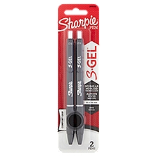 Sharpie S.Gel Fine 0.5mm Black Ink Pen, 2 count