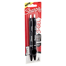 Sharpie S.Gel Medium 0.7mm Black Ink, Pen, 2 Each