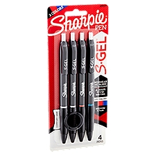 Sharpie S.Gel Medium 0.7mm 3 Ink Colors Pen, 4 count