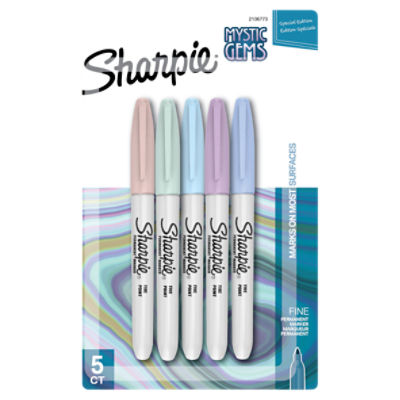 Sharpie Mystic Gems Fine Point Permanent Marker Special Edition, 5 count, 5 Each