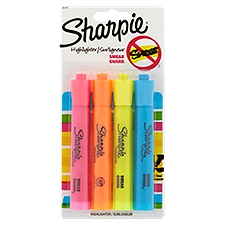 Sharpie Smear Guard Assorted Chisel, Highlighter, 4 Each