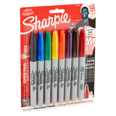 Sharpie Stained Permanent Fabric Marker Assorted 8/Pack