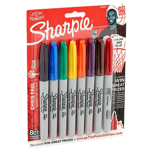 Sharpie Assorted Fine Point Permanent Markers, 8 count