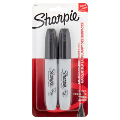 Sharpie Broad Chisel Tip Black Permanent Marker, 2 count