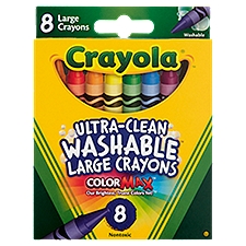 Crayola ColorMax Ultra-Clean Washable Large, Crayons, 8 Each