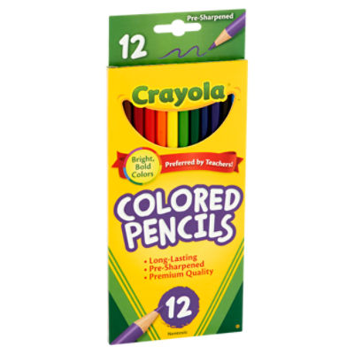 New Crayola Colored Pencils 12 Count Lime Green Free Shipping 