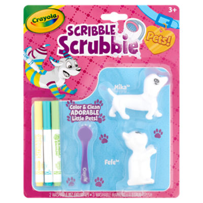 Crayola Scribble Scrubbie Pets Animal Toy Set, 3+, 6 count