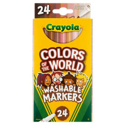 Crayola Colors of the World Washable Markers, 24 count